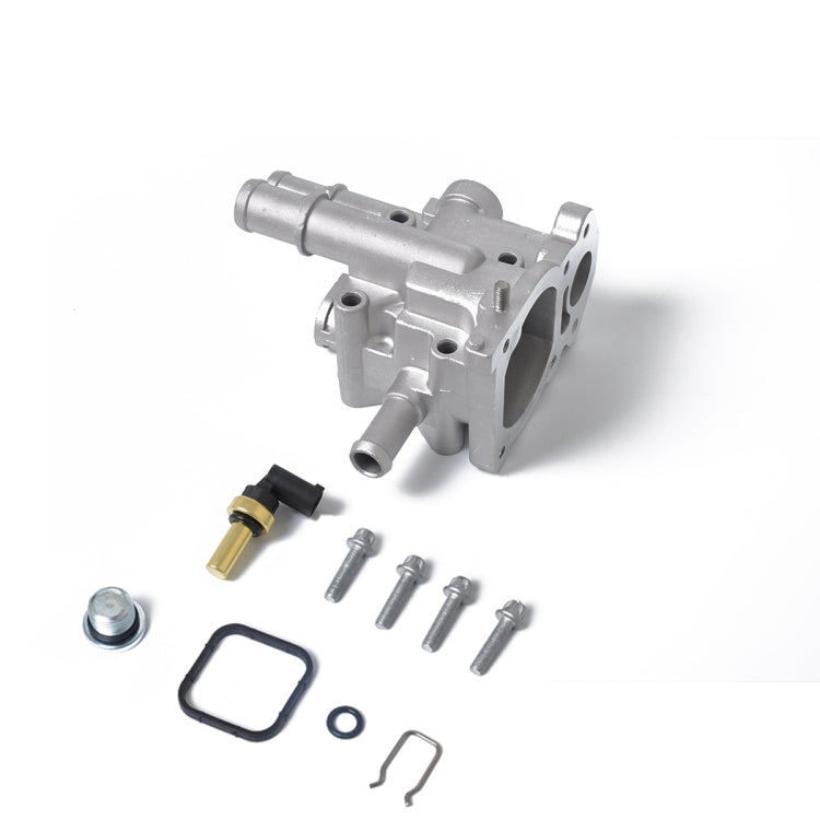 Car Coolant Thermostat Set Thermostat Housing Cover + Coolant Water Temperature Sensor 96817255 / 55591401 for Chevrolet / Opel