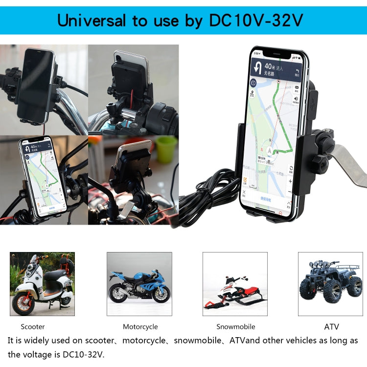 Motorcycle Phone Wireless Charger Holder Qi Fast Charging Bracket Holder
