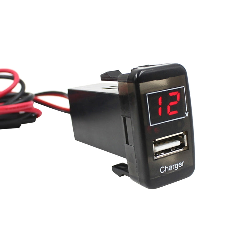 Car DC12V 2.1A USB Charger + Voltmeter for Toyota VIGO