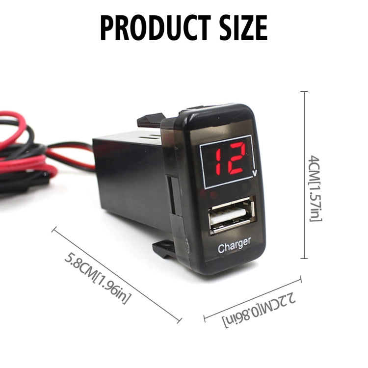 Car DC12V 2.1A USB Charger + Voltmeter for Toyota VIGO