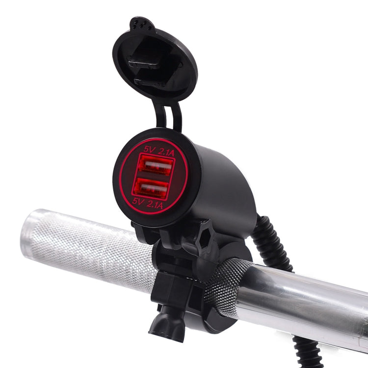 Motorcycle Faucet Dual USB Charger DC12-24V 4.2A IP66 with Aperture