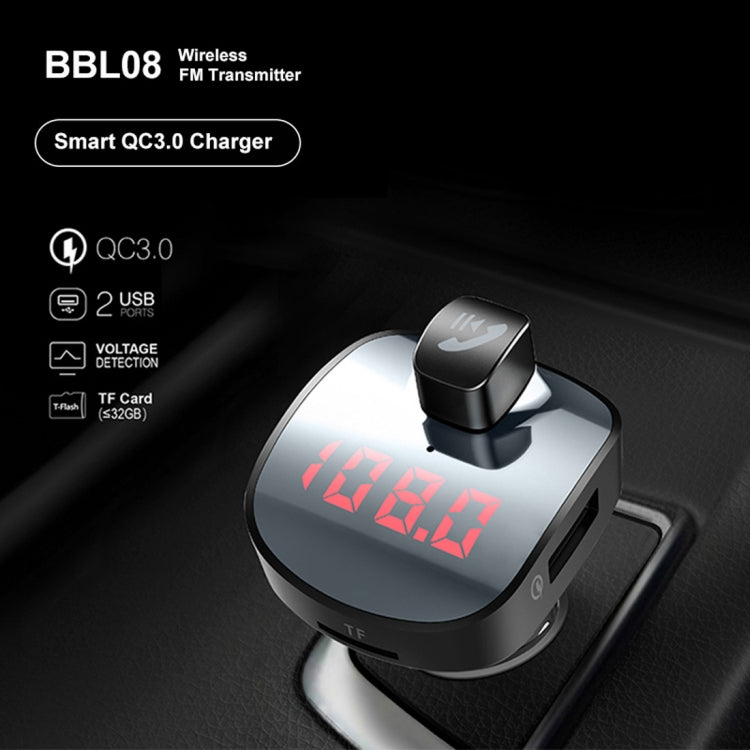 BBL08 Dual USB Charging Smart Bluetooth FM Transmitter MP3 Music Player Car Kit, Support Hands-Free Call  & TF Card & U Disk