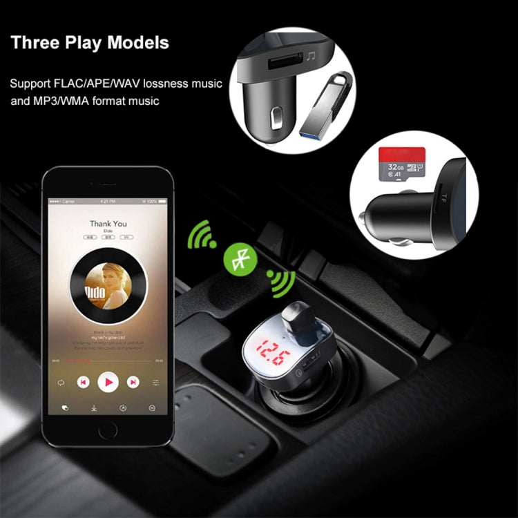 BBL08 Dual USB Charging Smart Bluetooth FM Transmitter MP3 Music Player Car Kit, Support Hands-Free Call  & TF Card & U Disk