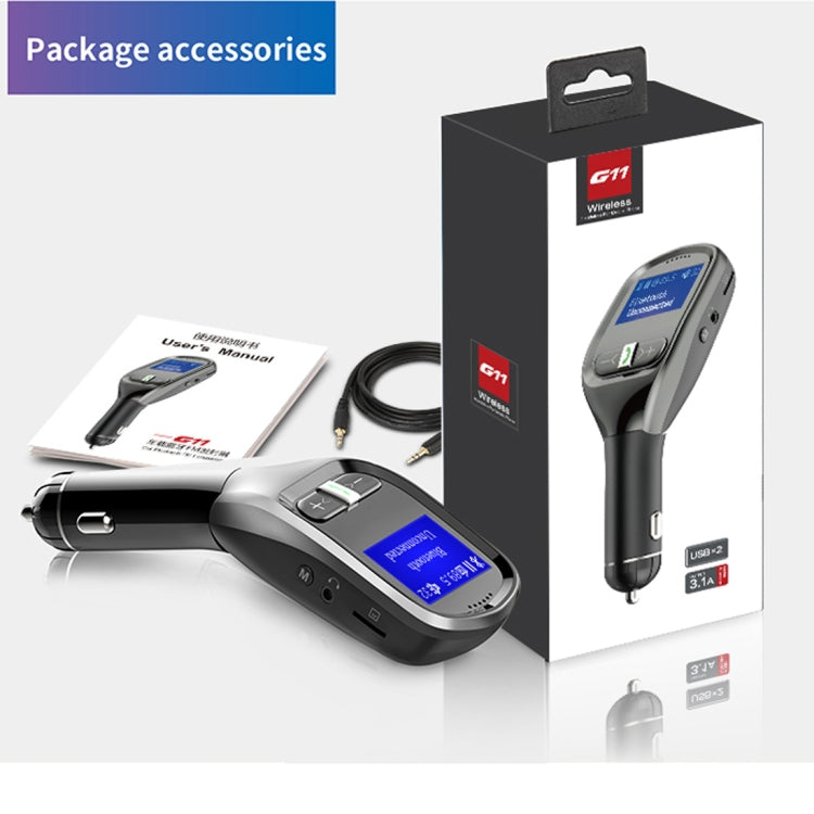 G11 Dual USB Charging Smart Bluetooth FM Transmitter MP3 Music Player Car Kit, Support Hands-Free Call  & TF Card & U Disk(Max 32GB)