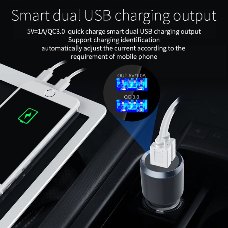 DAB002 Car DAB Dual USB Charging Smart Bluetooth Digital FM Transmitter MP3 Music Player Car Kit, Support Hands-Free Call  & TF Card