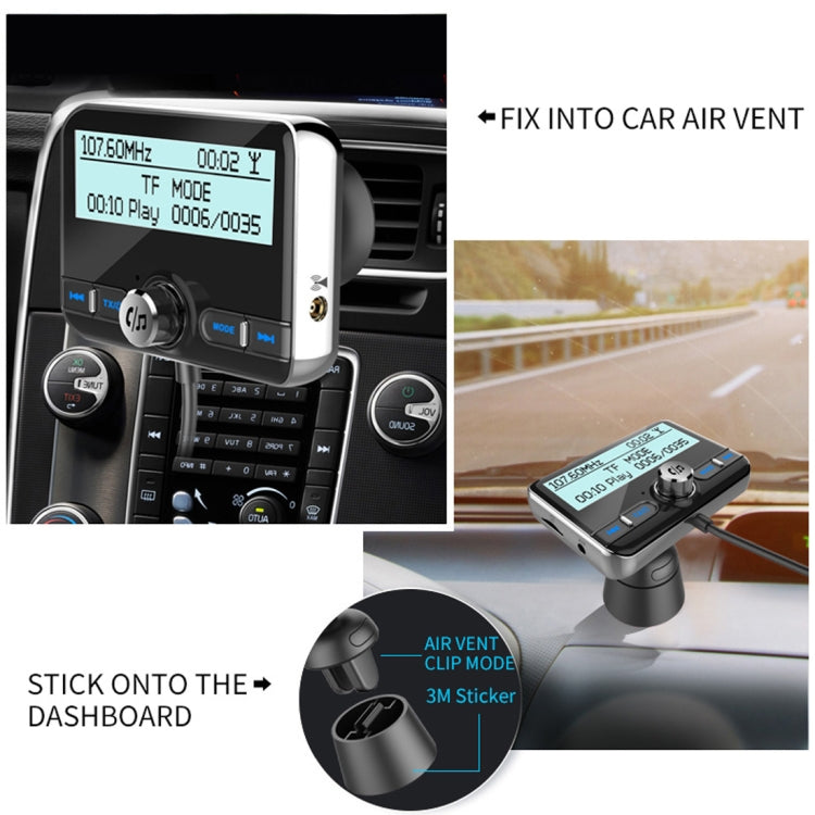 DAB002 Car DAB Dual USB Charging Smart Bluetooth Digital FM Transmitter MP3 Music Player Car Kit, Support Hands-Free Call  & TF Card