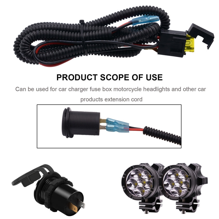 Car 20A 1.5m Extension Wiring Harness with Fuse Line Wire