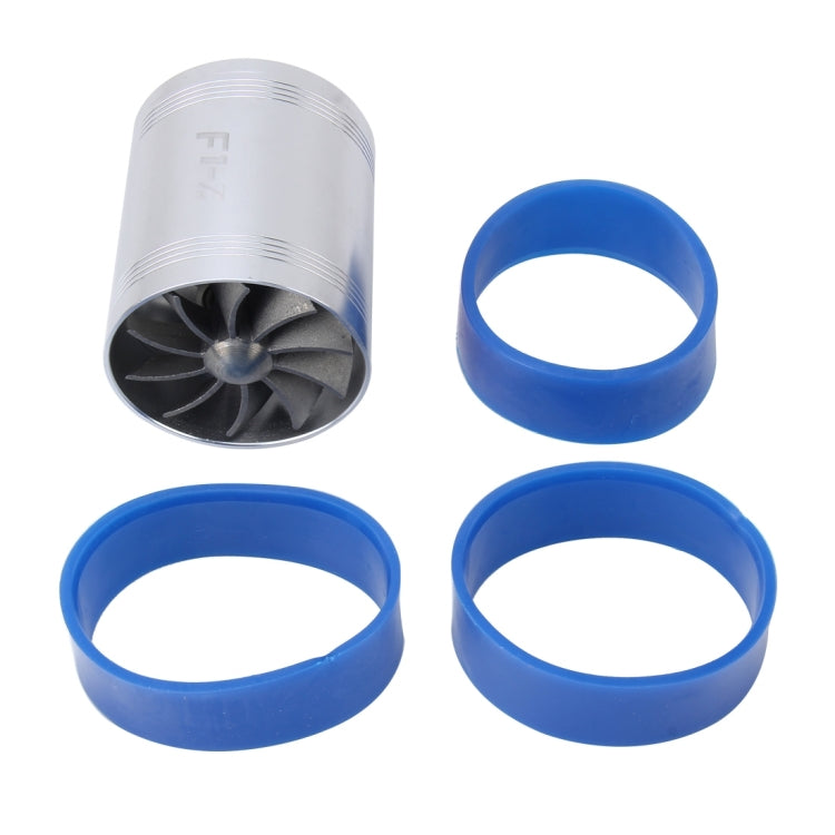 F1-Z Car Stainless Universal Supercharger Dual Double Turbine Air Intake Fuel Saver Turbo Turboing Charger Fan Set kit