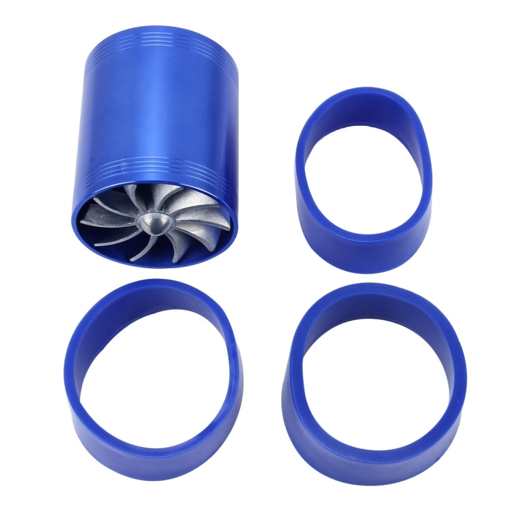 F1-Z Car Stainless Universal Supercharger Dual Double Turbine Air Intake Fuel Saver Turbo Turboing Charger Fan Set kit