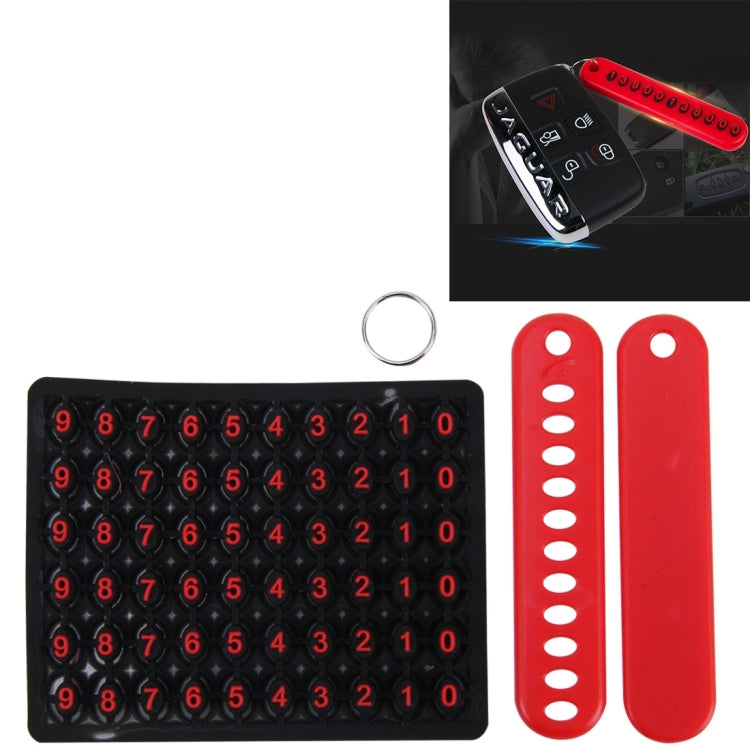 Car Auto Universal Anti-lost Key Ring with Rubber Random Telephone Number Installation