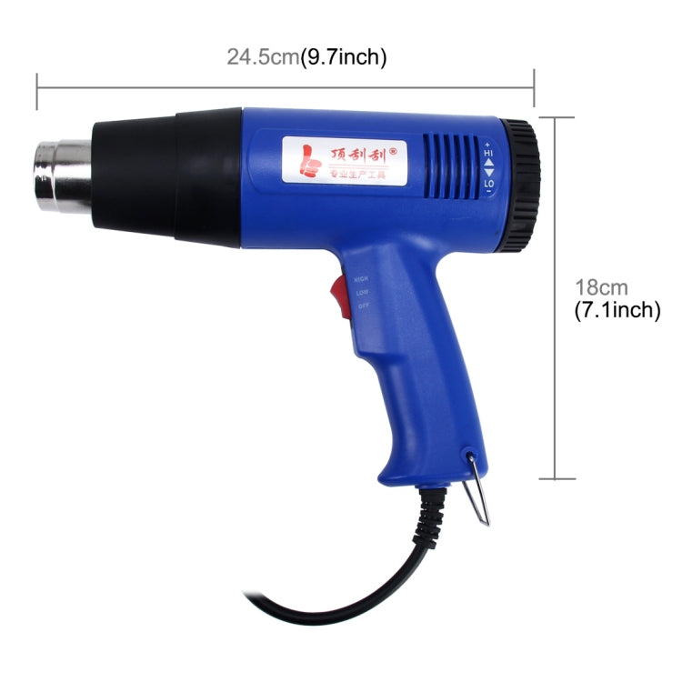 DINGGUAGUA 1800W Industrial Heavy Duty Professional Adjustable Temperature from 50 Degrees Celsius to 650 Degrees Celsius Heat Air Gun Tool