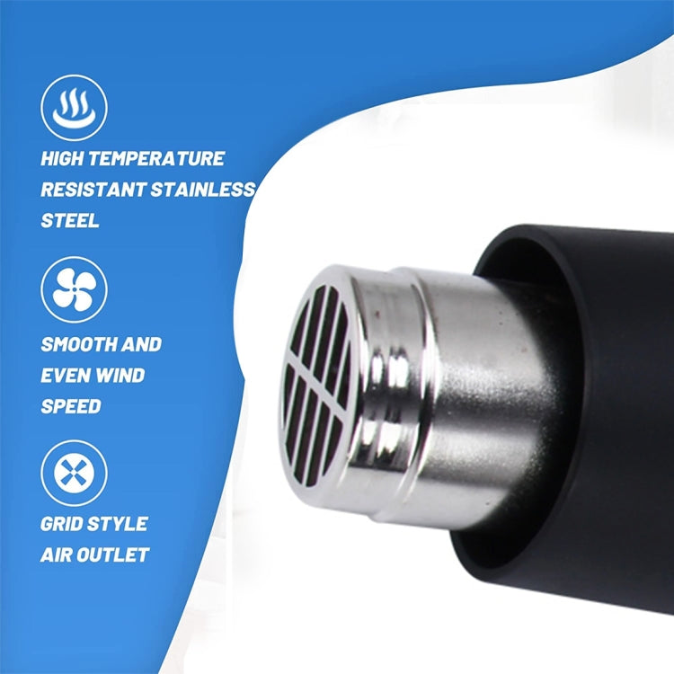 DINGGUAGUA 1800W Industrial Heavy Duty Professional Adjustable Temperature from 50 Degrees Celsius to 650 Degrees Celsius Heat Air Gun Tool