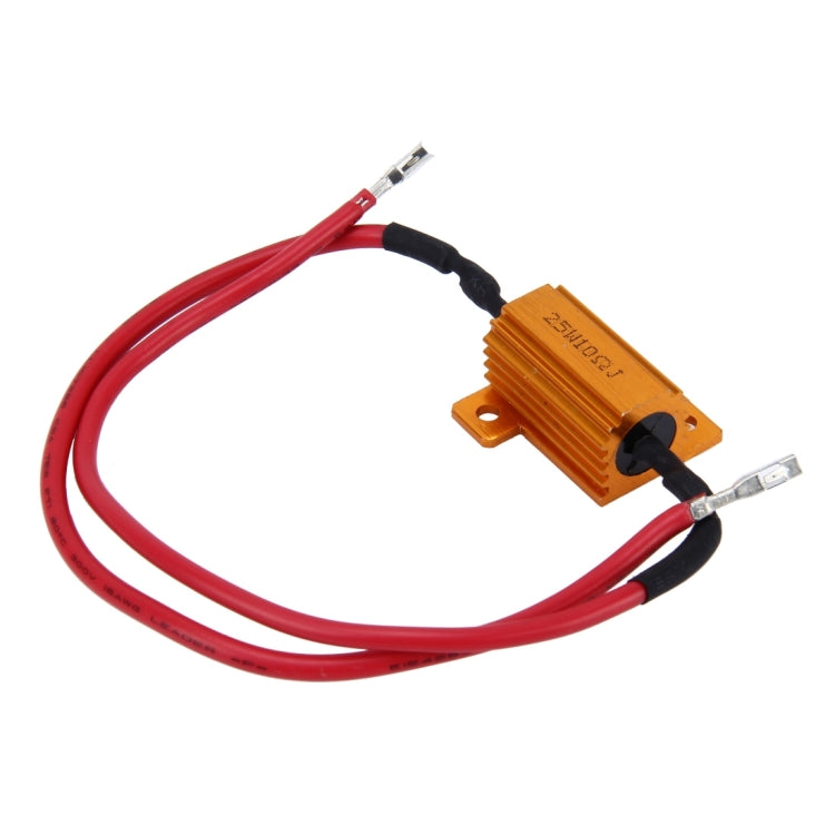 25W 10 Ohm 8R Gold Aluminum Clad Power Resistor with 2 PCS Quick Splice Solderless Wire Terminals Connector