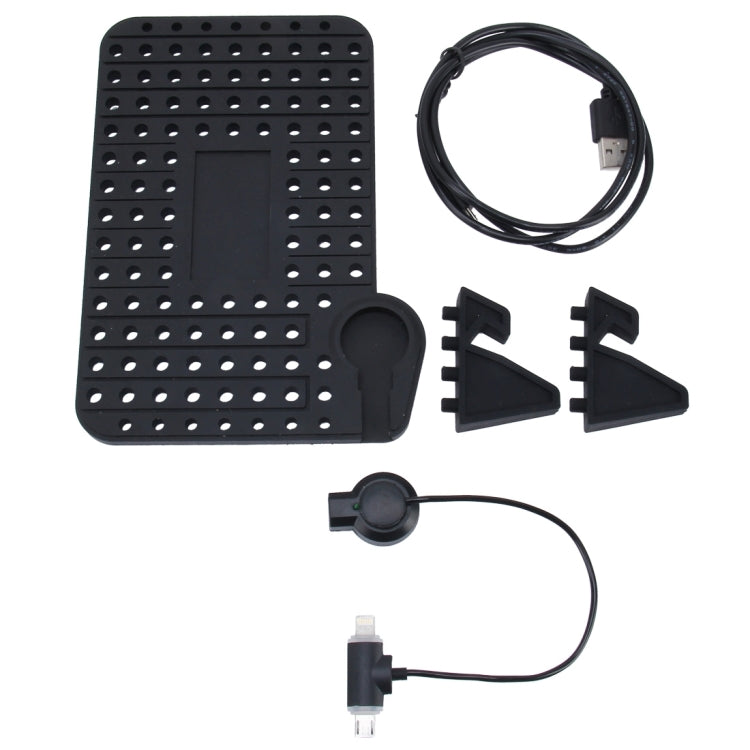 YK-22 Silicone Pad Dash Mat Cell Phone Car Mount Holder Cradle Dock With 2 in 1 Charging Cable With Magnetic Adsorption, For iPhone, Galaxy, Huawei, Xiaomi, Sony, LG, HTC, Google and other Smartphones and GPS
