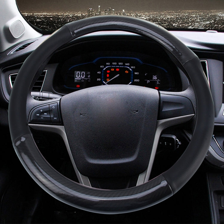 Universal PU Leather Pure Black Car Steering Wheel Cover Sets Four Seasons General