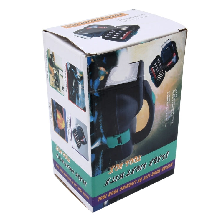 24 PCS Portable Flashlight Tool Box Set - Portable Auto, Home, Emergency Tool Kit with Flashlight