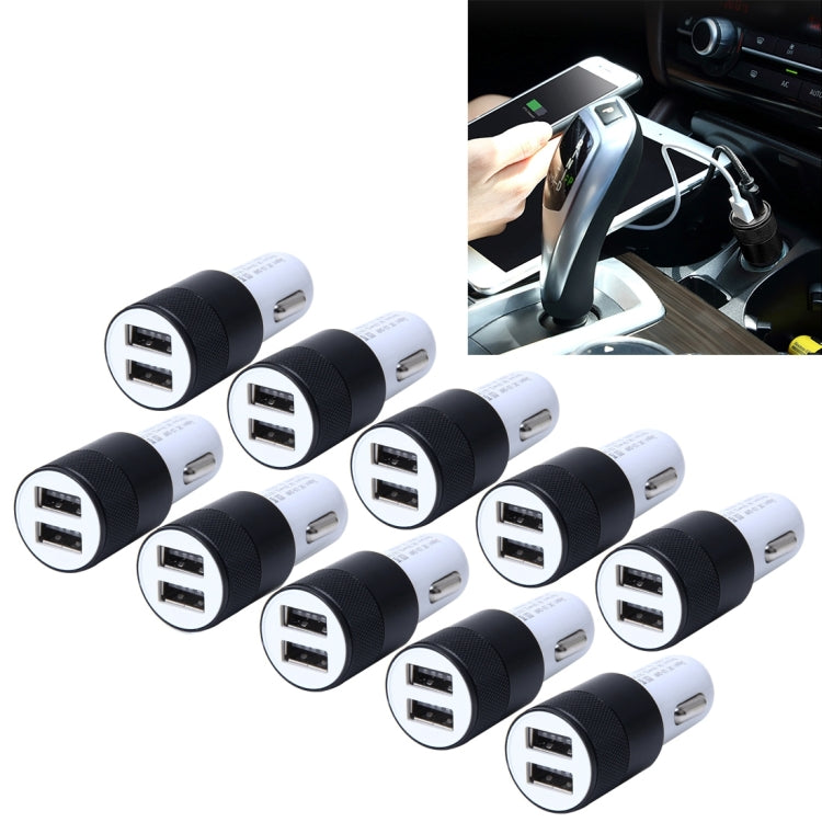 10 PCS Car Auto 5V Dual USB 2.1A/1A Cigarette Lighter Adapter for Most Phones