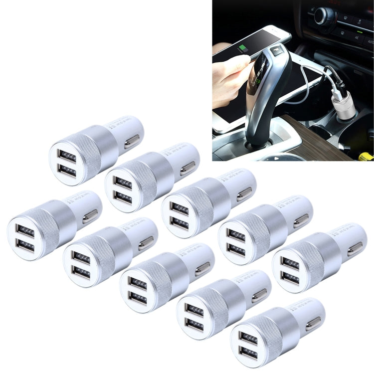 10 PCS Car Auto 5V Dual USB 2.1A/1A Cigarette Lighter Adapter for Most Phones