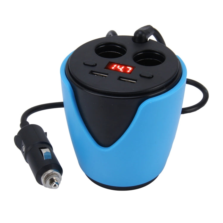 Car Cup Charger USB Car Charger 12V/24V Multi-function Car Power Adapter with Dual USB Ports 3.1A and 2-Socket Cigarette Lighter Splitter