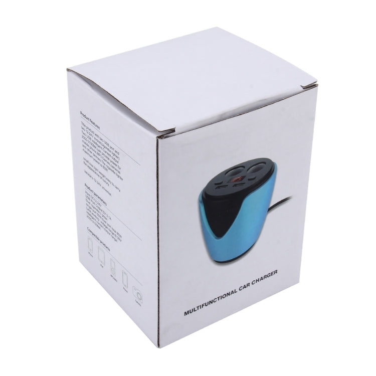 Car Cup Charger USB Car Charger 12V/24V Multi-function Car Power Adapter with Dual USB Ports 3.1A and 2-Socket Cigarette Lighter Splitter