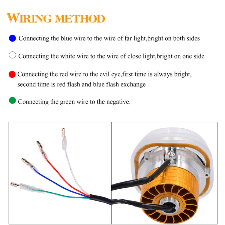 Motorcycle 30W DC 12V-85V IP66 Square Jellyfish Breathable Lamp Double Aperture LED Headlight