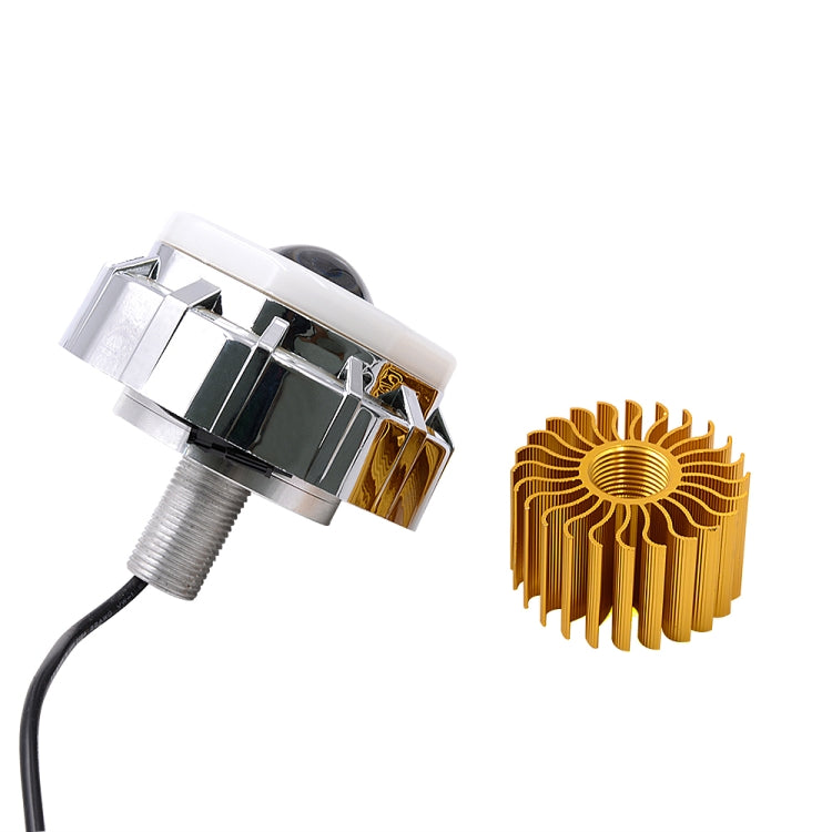 Motorcycle 30W DC 12V-85V LED Headlight Built-in octagonal Double Aperture Angle Eyes + Devil Eye