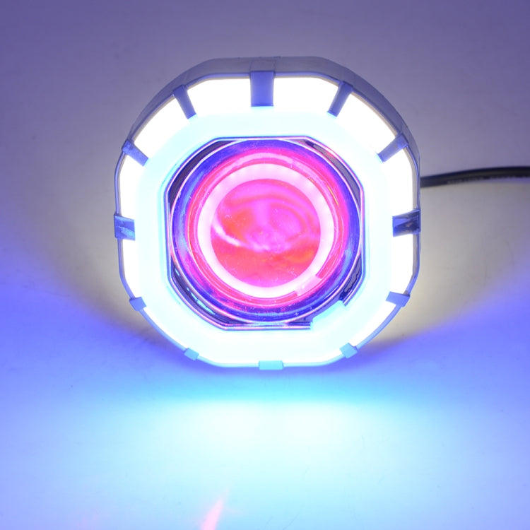 Motorcycle 30W DC 12V-85V LED Headlight Built-in octagonal Double Aperture Angle Eyes + Devil Eye