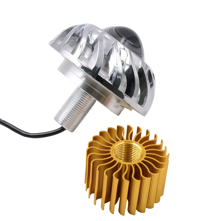 Motorcycle 30W DC 12V-85V LED Headlight with Whirlwind Angle Eyes Double Light Lens Built-in Devil Eye