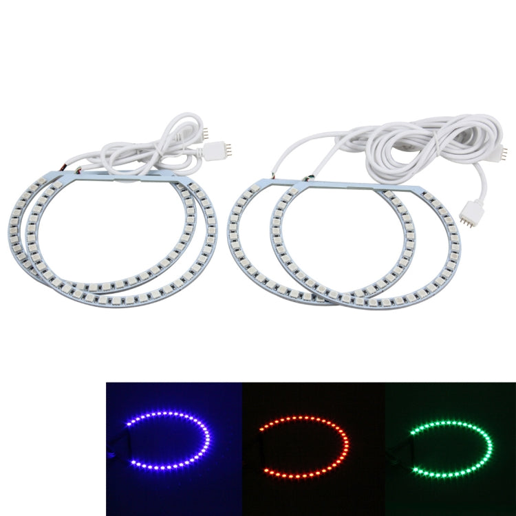 4 PCS 131mmÃ—4 RGB Colorful Light 42 SMD-5050 Car Angle Light with Remote Control and RGB Control Box for BMW E36 E318 E39 E46 A04, DC 12V