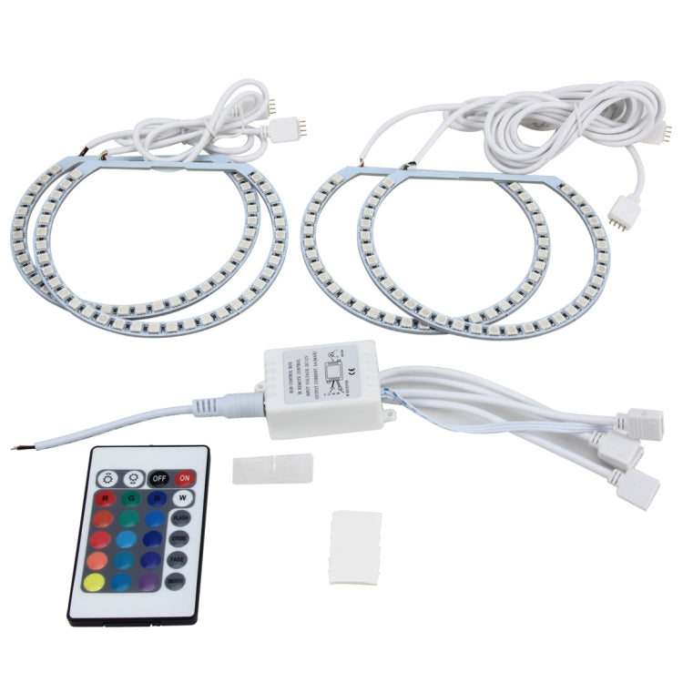 4 PCS 131mmÃ—4 RGB Colorful Light 42 SMD-5050 Car Angle Light with Remote Control and RGB Control Box for BMW E36 E318 E39 E46 A04, DC 12V