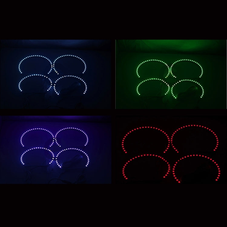 4 PCS 131mm x 4 RGB Colorful Light 42 SMD-5050 Car Angle Light with Remote Control and RGB Control Box for BMW E46, DC 12V