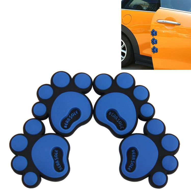 4 PCS Dog Footprint Shape Cartoon Style PVC Car Auto Protection Anti-scratch Door Guard Decorative Sticker