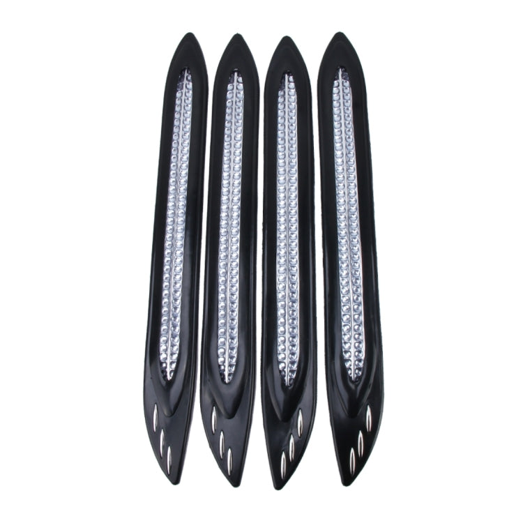 4 PCS Universal Car Auto Rubber Front Rear Body Bumper Guard Protector Strip Sticker with Reflective Warning Bead