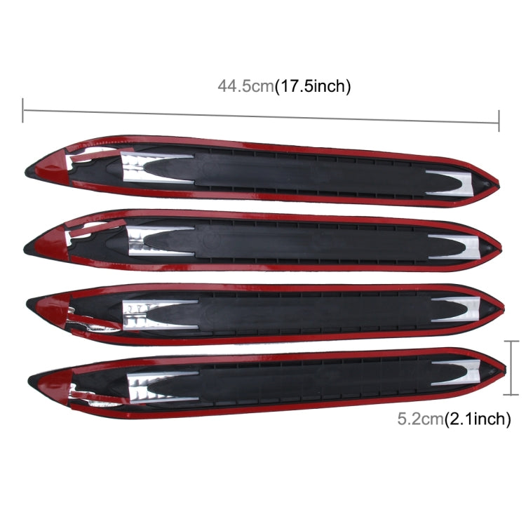 4 PCS Universal Car Auto Rubber Front Rear Body Bumper Guard Protector Strip Sticker with Reflective Warning Bead