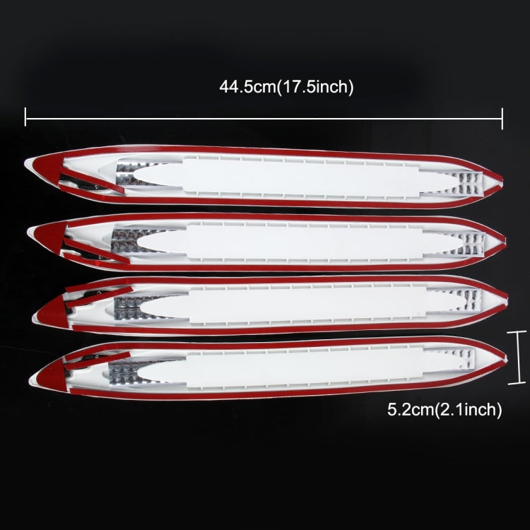 4 PCS Universal Car Auto Rubber Front Rear Body Bumper Guard Protector Strip Sticker with Reflective Warning Bead