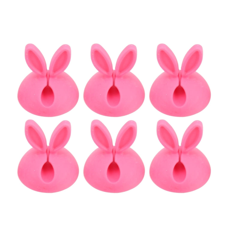 6 PCS CC-941 Rabbit Shape Single Hole Cable Clips Holder, Cable Management System and Cord Organizer Solution
