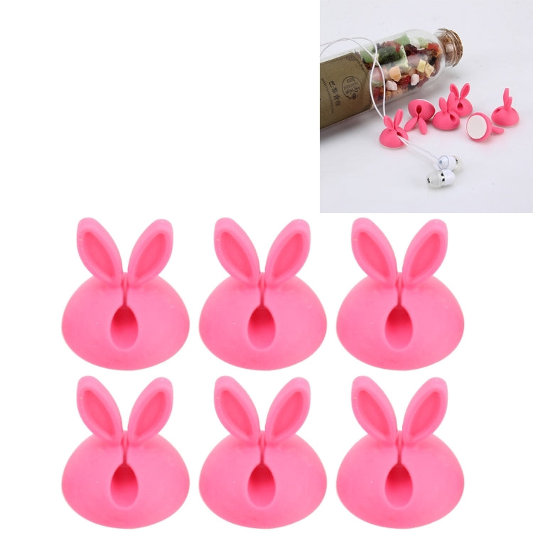 6 PCS CC-941 Rabbit Shape Single Hole Cable Clips Holder, Cable Management System and Cord Organizer Solution