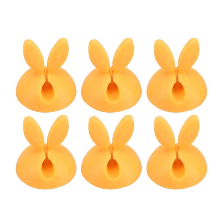 6 PCS CC-941 Rabbit Shape Single Hole Cable Clips Holder, Cable Management System and Cord Organizer Solution