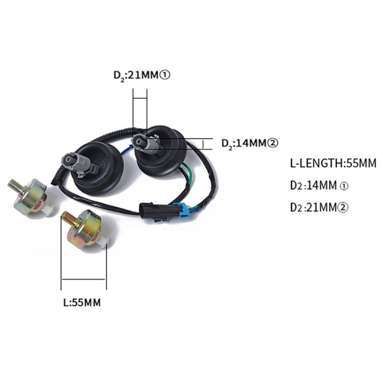 2 PCS Car Knock Sensor with Wire Harness 12601822 for Chevrolet / GMC