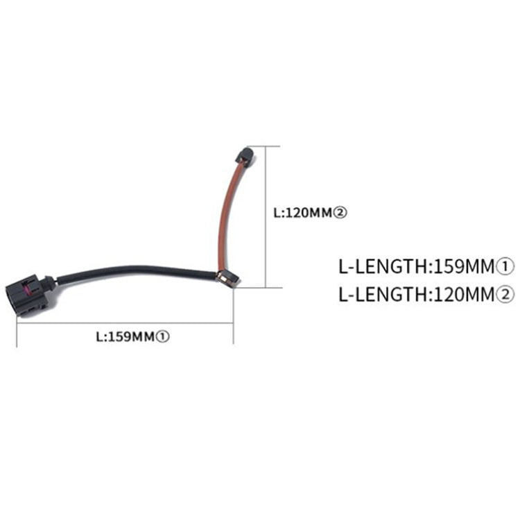 2 PCS Car Front Rear Brake Pad Sensor Cable 7L0907637 7L0907637C for Audi / Volkswagen / Porsche