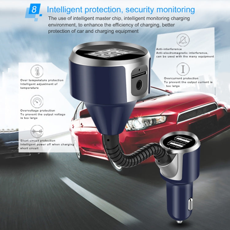 Wireless Bluetooth FM Transmitter Radio Adapter Car Charger, with Hand-Free Calling and 1.4 inch LCD Display, Music Player Support TF Card USB Flash Drive AUX Output