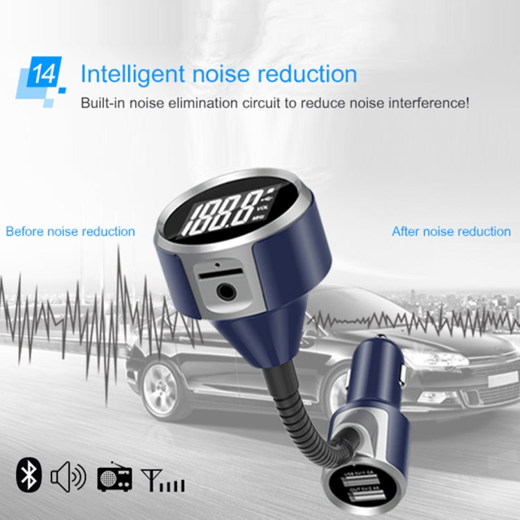 Wireless Bluetooth FM Transmitter Radio Adapter Car Charger, with Hand-Free Calling and 1.4 inch LCD Display, Music Player Support TF Card USB Flash Drive AUX Output