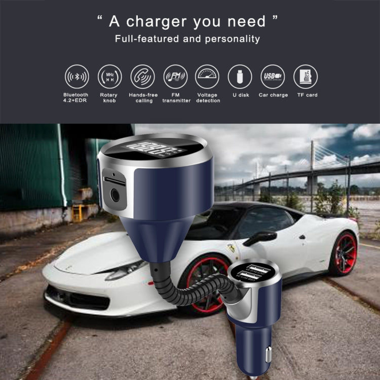Wireless Bluetooth FM Transmitter Radio Adapter Car Charger, with Hand-Free Calling and 1.4 inch LCD Display, Music Player Support TF Card USB Flash Drive AUX Output