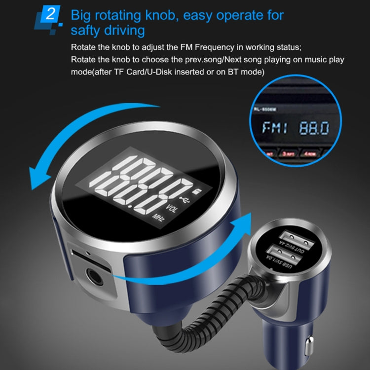 Wireless Bluetooth FM Transmitter Radio Adapter Car Charger, with Hand-Free Calling and 1.4 inch LCD Display, Music Player Support TF Card USB Flash Drive AUX Output