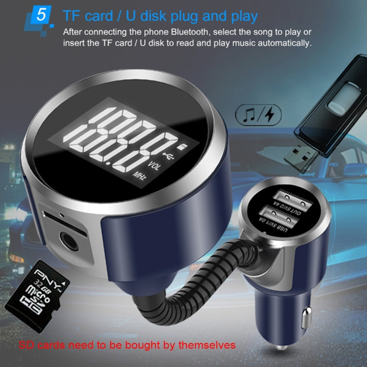 Wireless Bluetooth FM Transmitter Radio Adapter Car Charger, with Hand-Free Calling and 1.4 inch LCD Display, Music Player Support TF Card USB Flash Drive AUX Output