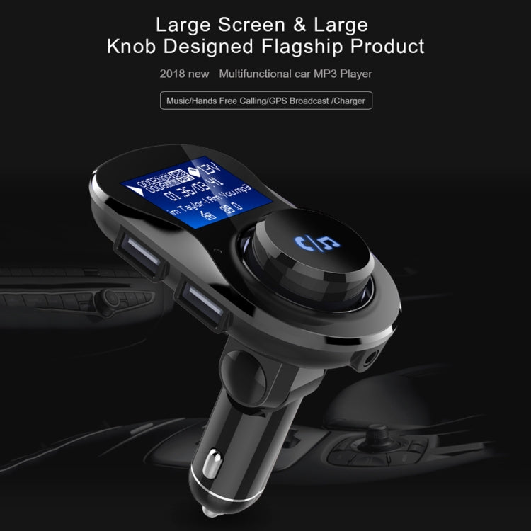 BC28 Wireless Bluetooth FM Transmitter Radio Adapter Car Charger, with 1.4 inch LCD Display, Music Player Support TF Card USB Flash Drive AUX Output for Smartphones