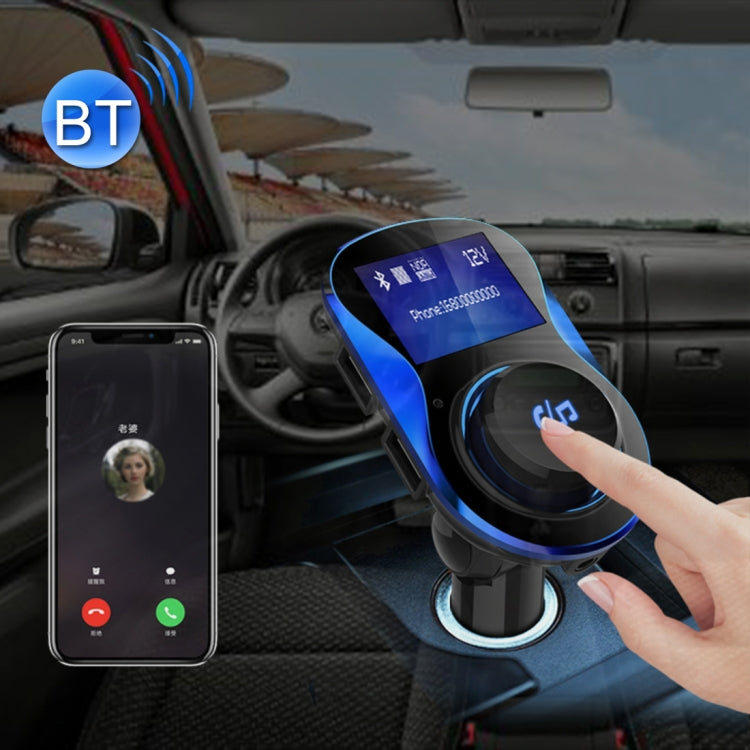 BC28 Wireless Bluetooth FM Transmitter Radio Adapter Car Charger, with 1.4 inch LCD Display, Music Player Support TF Card USB Flash Drive AUX Output for Smartphones