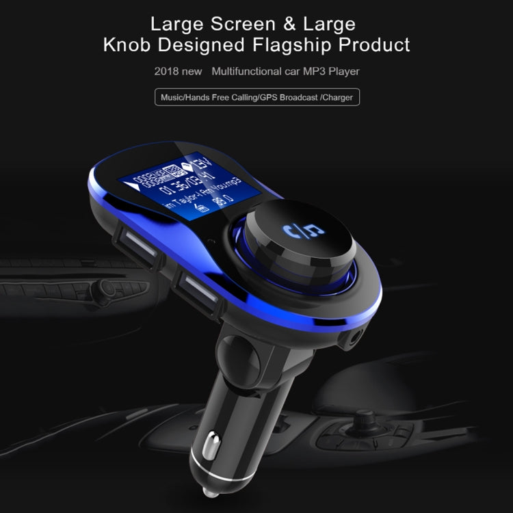 BC28 Wireless Bluetooth FM Transmitter Radio Adapter Car Charger, with 1.4 inch LCD Display, Music Player Support TF Card USB Flash Drive AUX Output for Smartphones