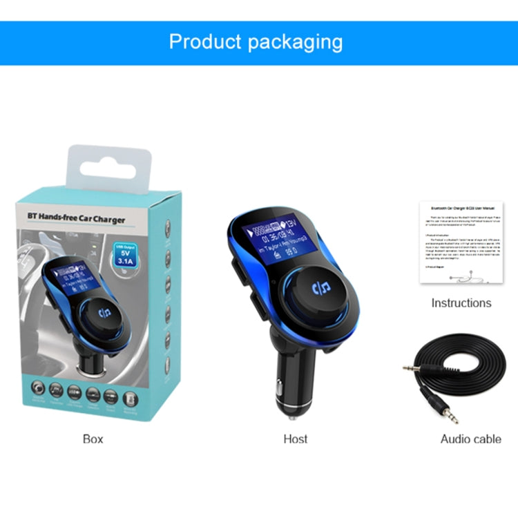 BC28 Wireless Bluetooth FM Transmitter Radio Adapter Car Charger, with 1.4 inch LCD Display, Music Player Support TF Card USB Flash Drive AUX Output for Smartphones