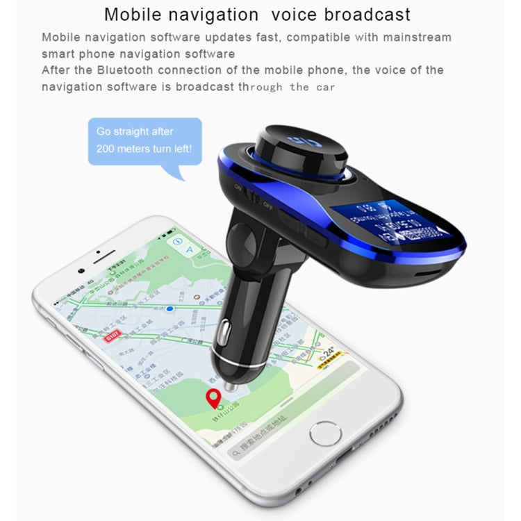 BC28 Wireless Bluetooth FM Transmitter Radio Adapter Car Charger, with 1.4 inch LCD Display, Music Player Support TF Card USB Flash Drive AUX Output for Smartphones